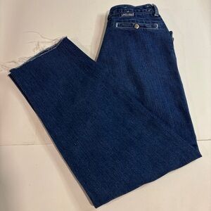 Landlubber Womens Jeans Wide Crop Retro Denim Hippie Jeans 25x27 Size 7